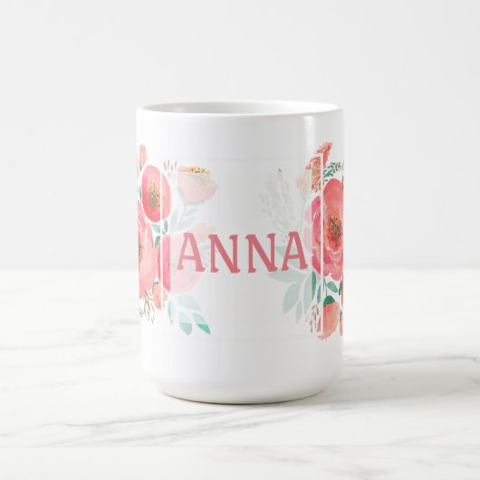 Wasserfarbe, Rose. Kaffeetasse (Mittel)