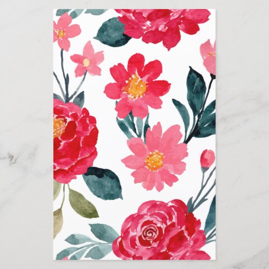 Wasserfarbe Rose Kinderdusche Word Suchspiel (Rückseite)