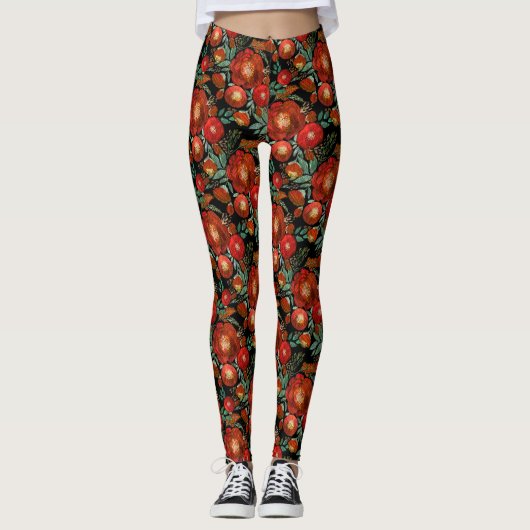 Wasserfarbe, Rose. Leggings (Vorderseite)