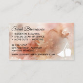 Wasserfarbe Rosegold Reinigung Frau Janitorial Visitenkarte (Rückseite)