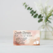 Wasserfarbe Rosegold Reinigung Frau Janitorial Visitenkarte (Stehend Vorderseite)