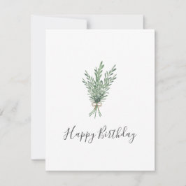 Wasserfarbe Rosemary Bouquet mit Jute Bow Karte