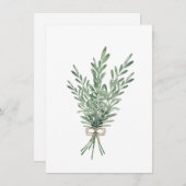 Wasserfarbe Rosemary Bouquet mit Jute Bow Mitteilungskarte (Vorne/Hinten)