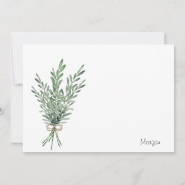 Wasserfarbe Rosemary Bouquet mit Jute Bow Mitteilungskarte