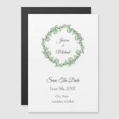 Wasserfarbe Rosemary Wreath Save the Date Magneteinladung (Vorne/Hinten)