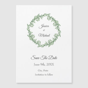 Wasserfarbe Rosemary Wreath Save the Date Magneteinladung