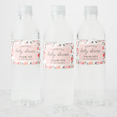 Wasserfarbe Rosen Chic Baby Dusche Wasserflaschenetikett (Flaschen)