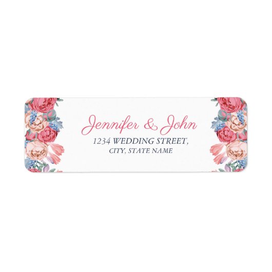 Wasserfarbe Rosen Chic Hochzeitsstimmung Rücksende (Vorne)