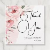 Wasserfarbe Rosen Hochzeitsplatz Geschenkanhänger (Vorderseite)