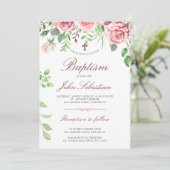 Wasserfarbe Rosengarten Taufe Rosengarten Einladung (Stehend Vorderseite)