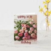 Wasserfarbe Roses Spring Bouquet 50. Karte (Gelbe Blume)