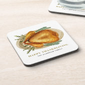 Wasserfarbe Röste Türkei Erntedank Party Getränkeuntersetzer (Linke Seite)