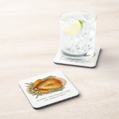 Wasserfarbe Röste Türkei Erntedank Party Getränkeuntersetzer (Rechte Seite)