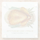 Wasserfarbe Röste Türkei Erntedank Party Glasuntersetzer (Rückseite)