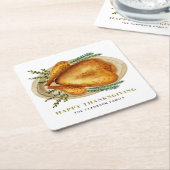 Wasserfarbe Röste Türkei Erntedank Party Rechteckiger Pappuntersetzer (angewinkelt)