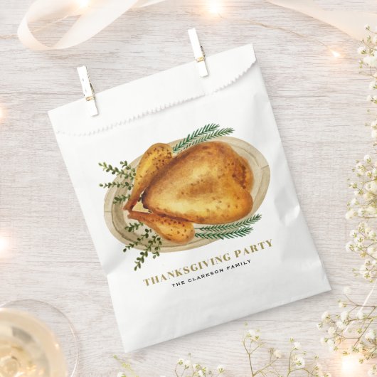 Wasserfarbe Röstlich Türkei Abendessen Erntedank Geschenktütchen (Ausgeschnitten)
