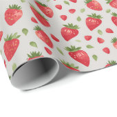 Wasserfarbe Rot Niedlich Strawberry Geschenkpapier (Rolleneckpunkt)