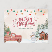 Wasserfarbe Rot und Grün Frohe Weihnachten (Vorderseite)