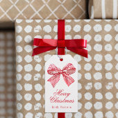 Wasserfarbe Rot und Weiß Streifen Geschenkanhänger