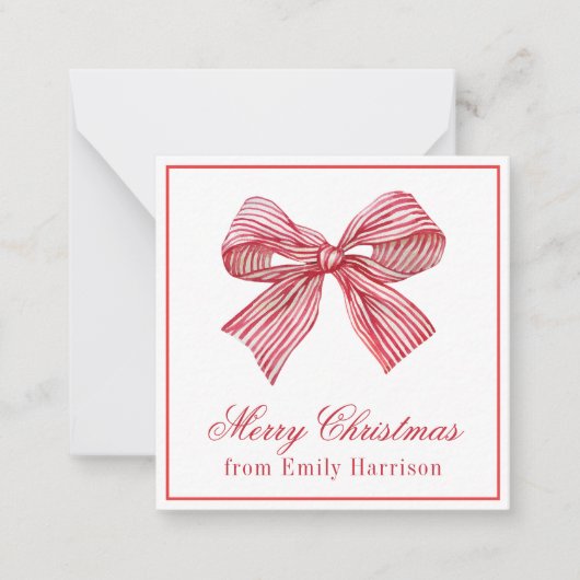 Wasserfarbe Rot und Weiß Streifen Mitteilungskarte (Vorderseite)