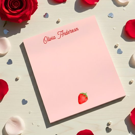Wasserfarbe-Rote-Erdbeere Valentinstag Custom Notizblock