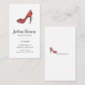 Wasserfarbe Rote Ferse Stiletto Visitenkarte (Vorne/Hinten)