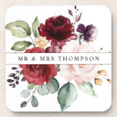 Wasserfarbe Rote Flora und Gelbe Flora Neurowdytum Getränkeuntersetzer (Vorderseite)