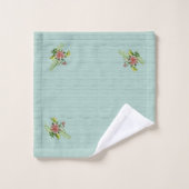 Wasserfarbe Rote Gerbera Daisy w/Grüne Bad Towe Badhandtuch Set (Waschlappen)