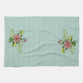 Wasserfarbe Rote Gerbera Daisy w/ Grüne Geschirrtuch (Horizontal)