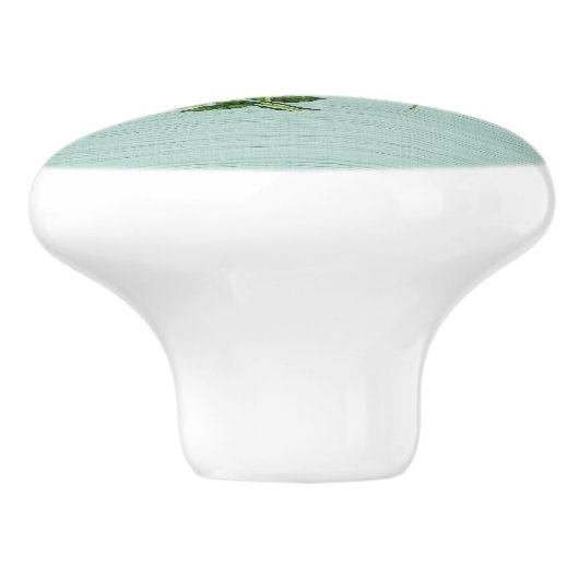 Wasserfarbe Rote Gerbera Daisy w/ Grüne Keramikknauf (Seitenansicht)