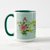 Wasserfarbe Rote Gerbera Daisy w/ Grüne Tasse (Links)