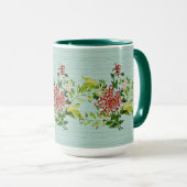 Wasserfarbe Rote Gerbera Daisy w/ Grüne Tasse (VorderseiteRechts)