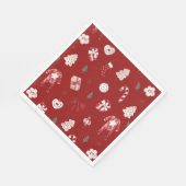 Wasserfarbe Rote Weihnachten Frohe kleine Babydusc Serviette (Ecke)