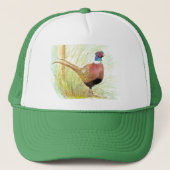 Wasserfarbe Roter Necker Pheasant Game Bird Truckerkappe (Vorderseite)