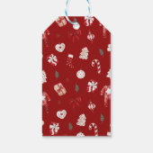 Wasserfarbe Roter Winter Niedliche Weihnachtsdusch Geschenkanhänger (Rückseite)