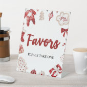 Wasserfarbe Roter Winter Niedliche Weihnachtsfavor Sockelschild (In SItu)