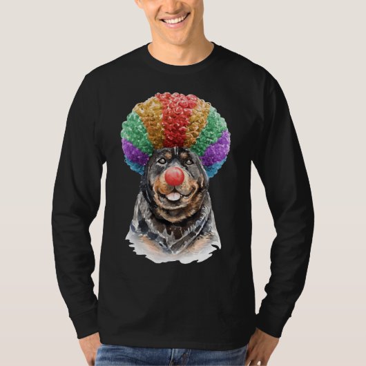 Wasserfarbe Rottweiler Clown T-Shirt (Vorderseite)