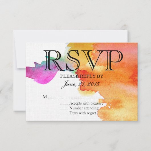 Wasserfarbe RSVP Karte (Vorderseite)