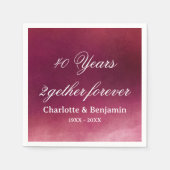 Wasserfarbe Ruby Hochzeit 40 Jahre Jubiläum Serviette (Vorderseite)