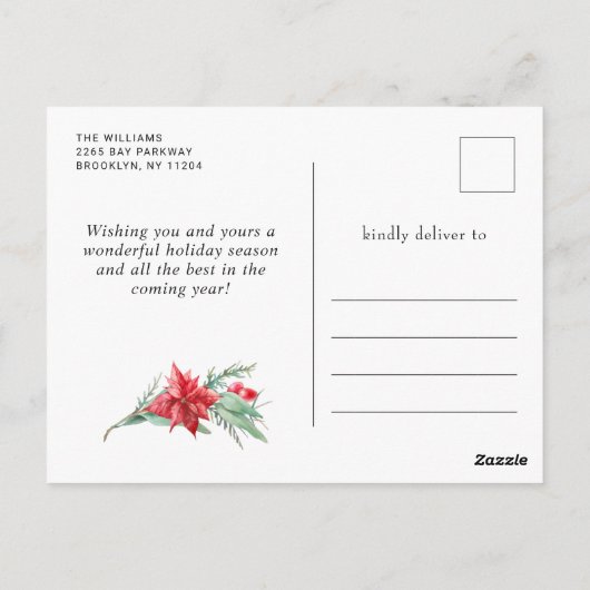 Wasserfarbe Rudolf Reindeer Frohe Weihnachtsfeiert Postkarte (Rückseite)