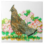 Wasserfarbe Ruffed Grouse Gamebird Mountain Laurel Fliese (Vorderseite)
