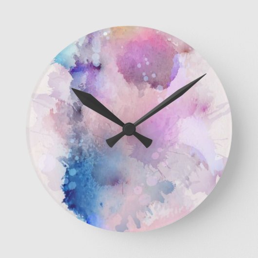 Wasserfarbe Runde Wanduhr (Vorderseite)