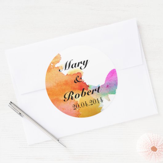 Wasserfarbe Runder Aufkleber (Umschlag)