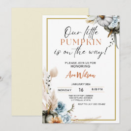 Wasserfarbe rustikal ein kleines Kürbisbaby Dusche Einladung