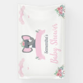 Wasserfarbe Rustikal rosa Elephant Bläsernchen Bab Banner (Vertikal)