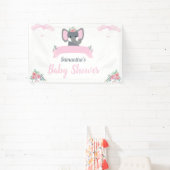 Wasserfarbe Rustikal rosa Elephant Bläsernchen Bab Banner (InSitu)