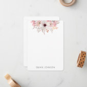 Wasserfarbe Rustikal rosa Personalisiert Mitteilungskarte (Vorderseite/Rückseite Beispiel)