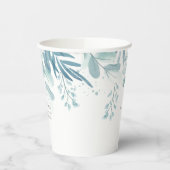 Wasserfarbe Rustikale Blaue Wiese Hochzeit Pappbecher (Links)