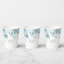 Wasserfarbe Rustikale Blaue Wiese Hochzeit Pappbecher