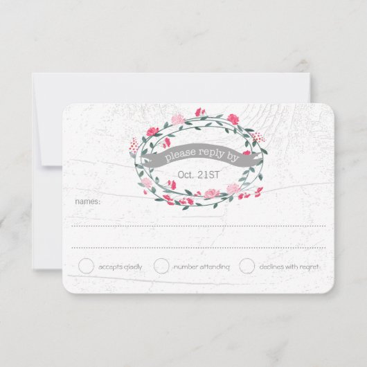 Wasserfarbe Rustikale Blumengarten RSVP Karte (Vorderseite)